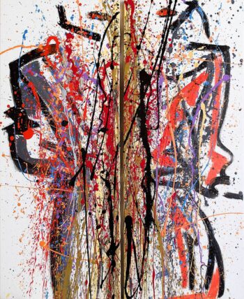 Original diptych art representing the philosophical concept of the union between male and female