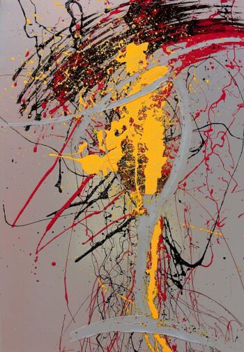 Modern artwork dripping art on metal by Davide Canepa