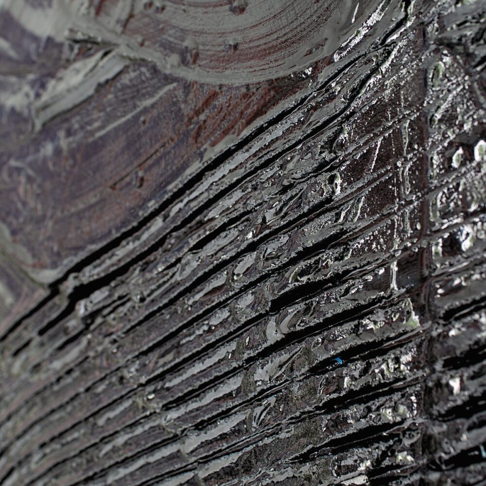 Pure black engraved lines media artwork by Davide Canepa.