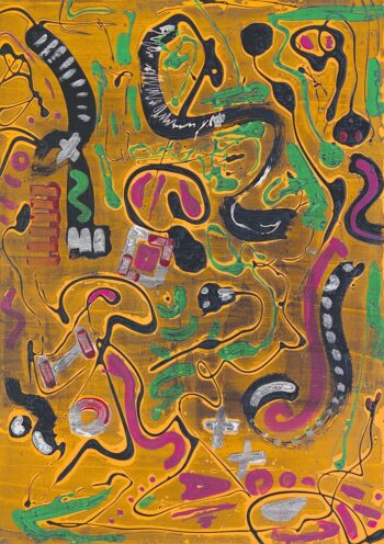 Abstract yellow painting by Davide Canepa.