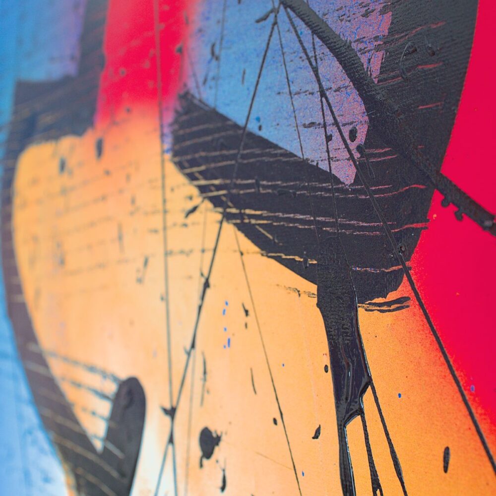 Authentic painting exhibition in modern gallery by Davide Canepa.