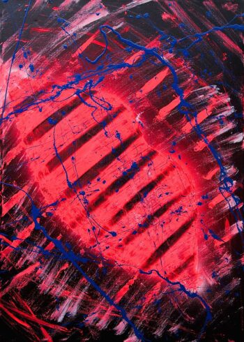 Aggressive abstract lips modern artwork by Davide Canepa.