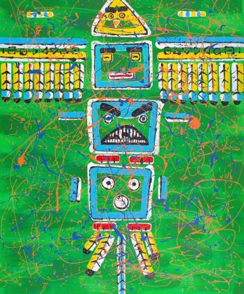 Energetic symbolist painting by Davide Canepa.