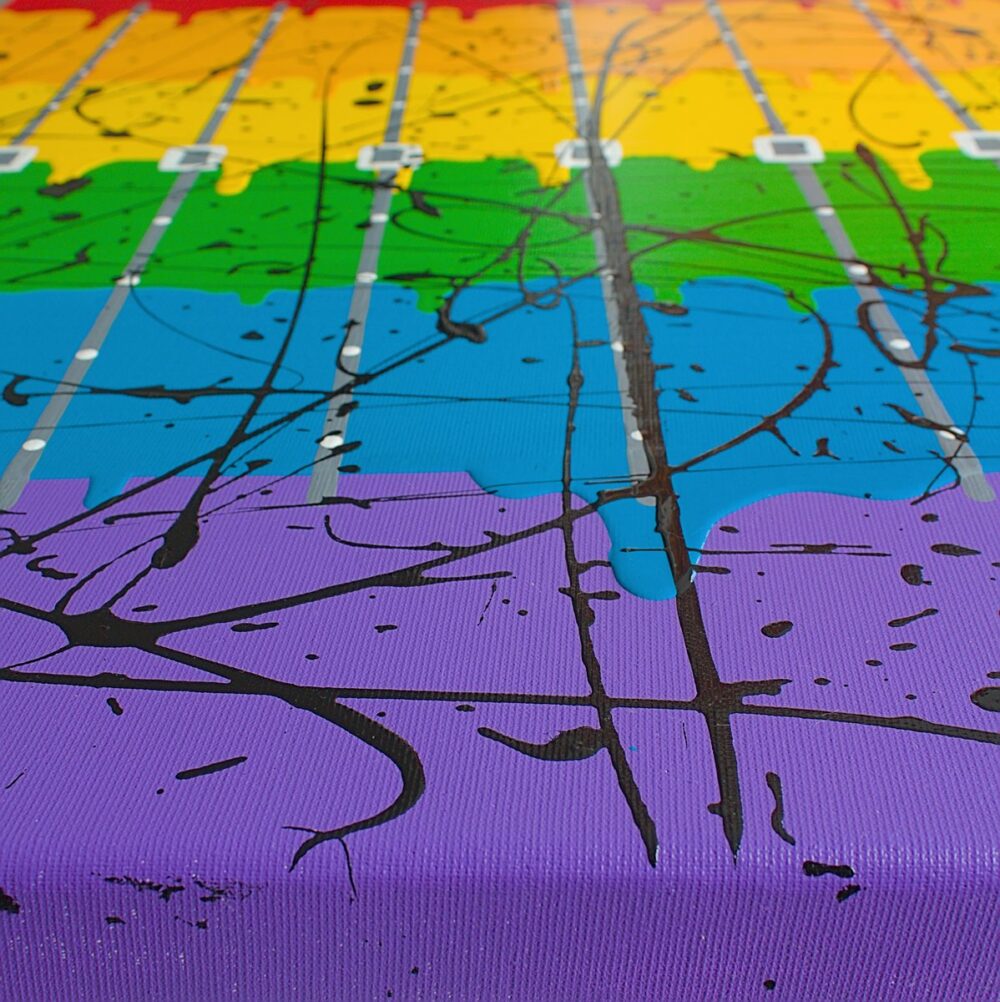 Coloured unframed 3D canvas edges by Davide Canepa.