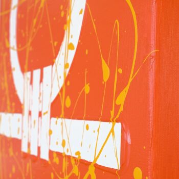 Wide line engraved on thick paint on canvas by Davide Canepa.