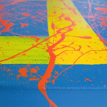 Yellow corner painted on canvas by Davide Canepa.