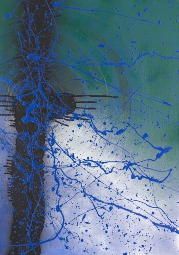 Modern canvas painting about individual and society by contemporary artist Davide Canepa.