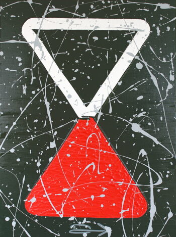 Hourglass symbolism canvas painting by Davide Canepa.