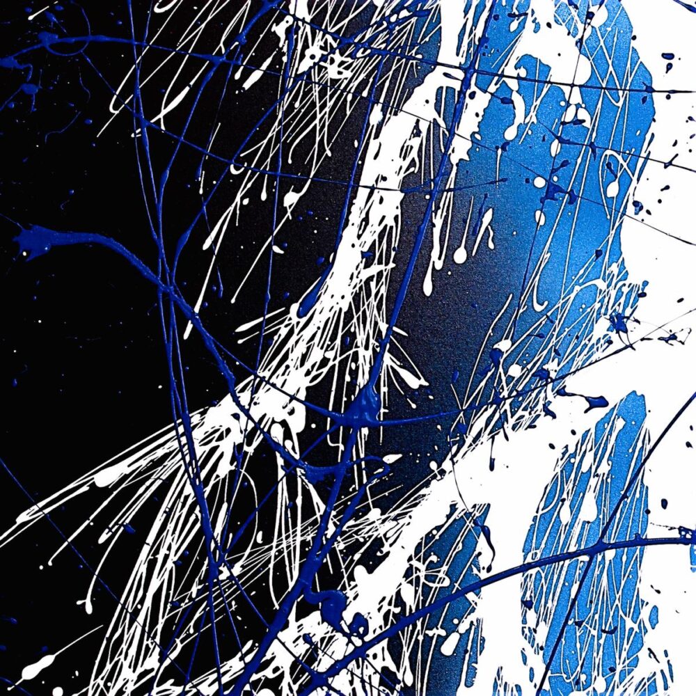 Dripping paint on canvas modern art by Davide Canepa.