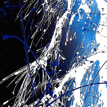 Dripping paint on canvas modern art by Davide Canepa.