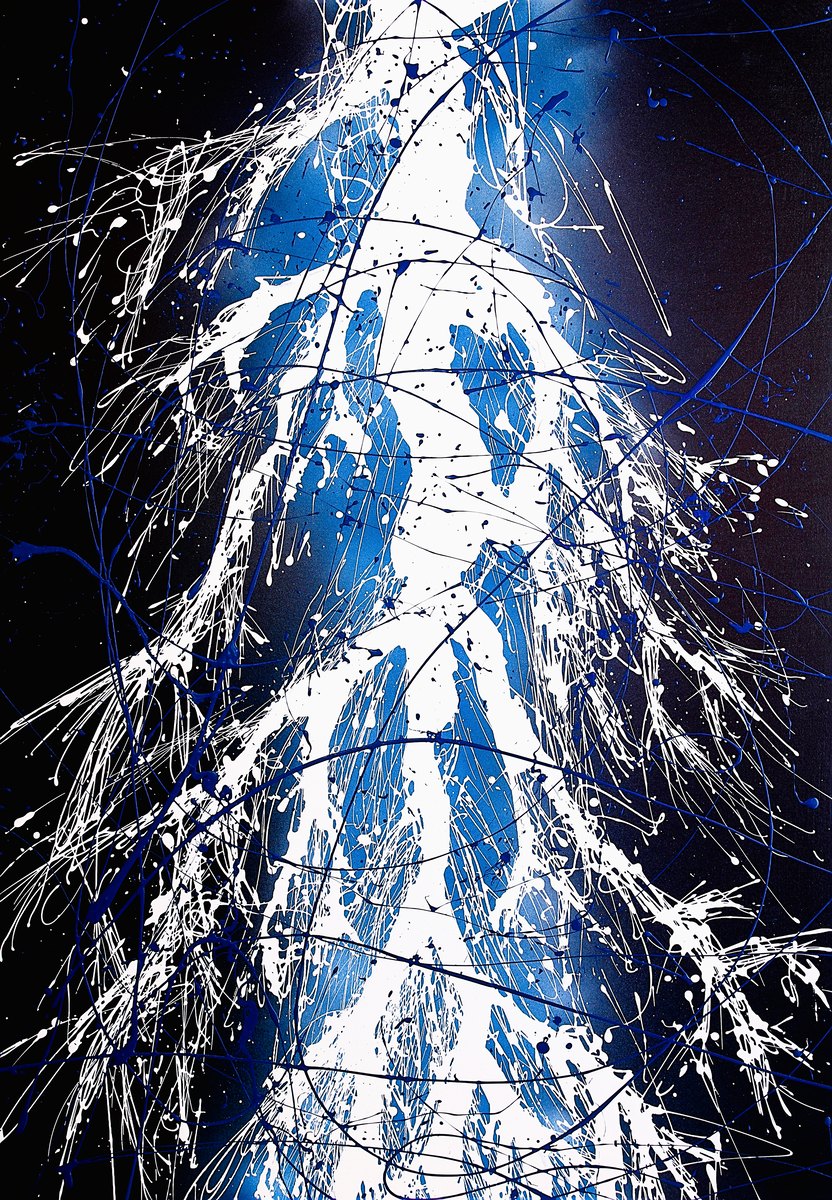 Energy blue painting by Davide Canepa.