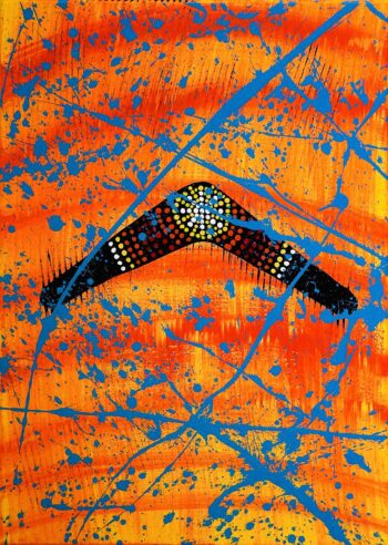 Boomerang symbolism art collection canvas painting by Davide Canepa.