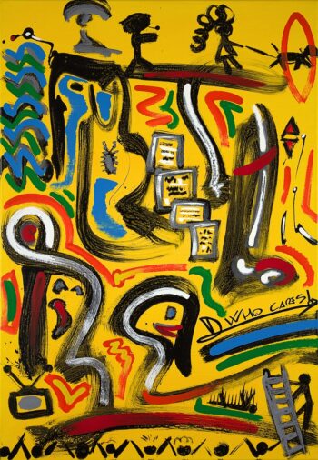 Abstract yellow painting by Davide Canepa.