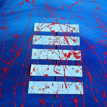 Original blue painting by Davide Canepa.