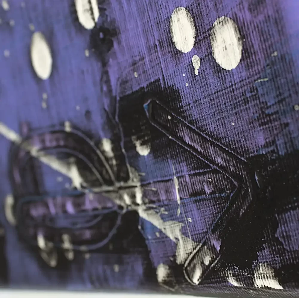 Modern canvas painting detail by artist Davide Canepa