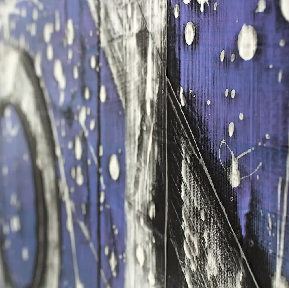 Lines of paint on canvas art By Davide Canepa