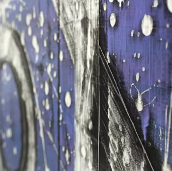 Lines of paint on canvas art By Davide Canepa