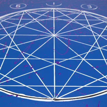 Detail of lines forming specific geometric figures inside a circle created by Davide Canepa